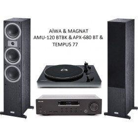 Aiwa AMU-120 BTBK & APX-680 BT & Magnat Tempus 77 Stereo Müzik Sistemi